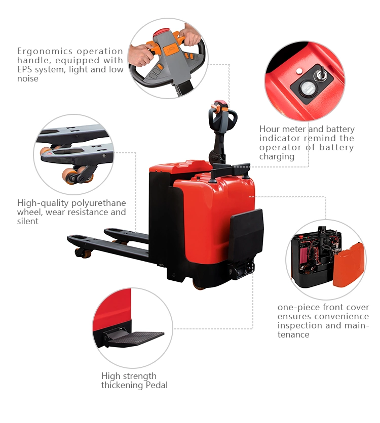 Manufacture Battery China 2000kg Forklift Lithium 2 Ton Electric Pallet Jack Truck