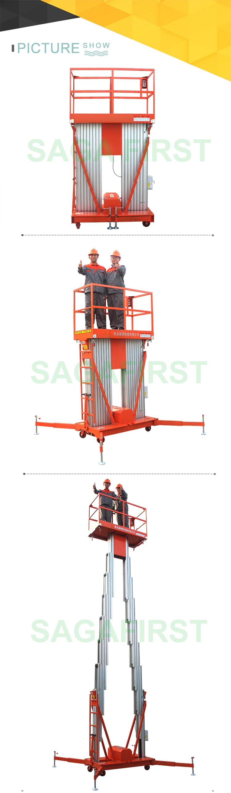 Mini Dual Mast Electric Aerial Platform Tower Lift Spare Parts with CE