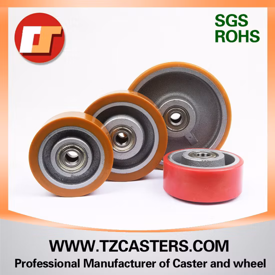 Polyurethane Wheel with Cast Iron with Ribs, Pallet Truck Wheel