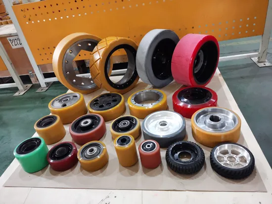 13′′ PU Wheels Drive Wheel Nichiy Forklift Spare Parts Polyurethane/Rubber Solid Tire with Hub 330X145X180 